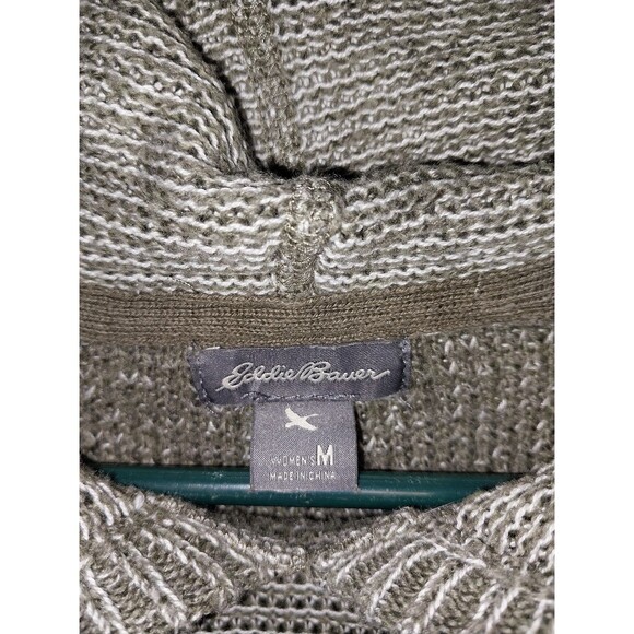 Eddie Bauer Hooded Knit Sweater Women’s Size Medium Pullover Stretch Outdoor - Picture 4 of 7